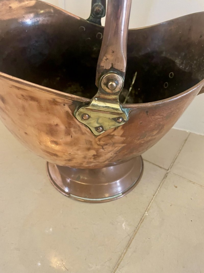 Antique George III Quality Copper Coal Scuttle - Image 8